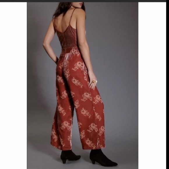 Anthropologie Hutch Burnout Velvet Pink Pants Size Small - Picture 3 of 9